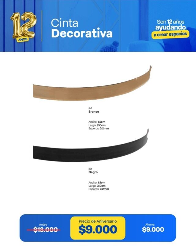 Cinta Decorativa 3 Cinta decorativa bronce