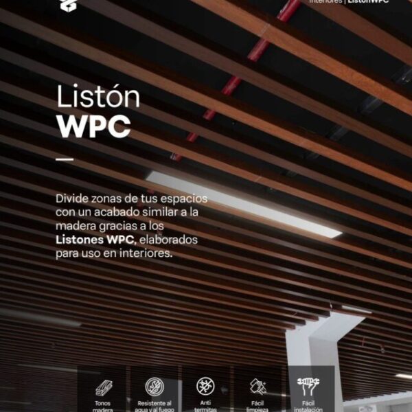 Listón WPC interior en techo