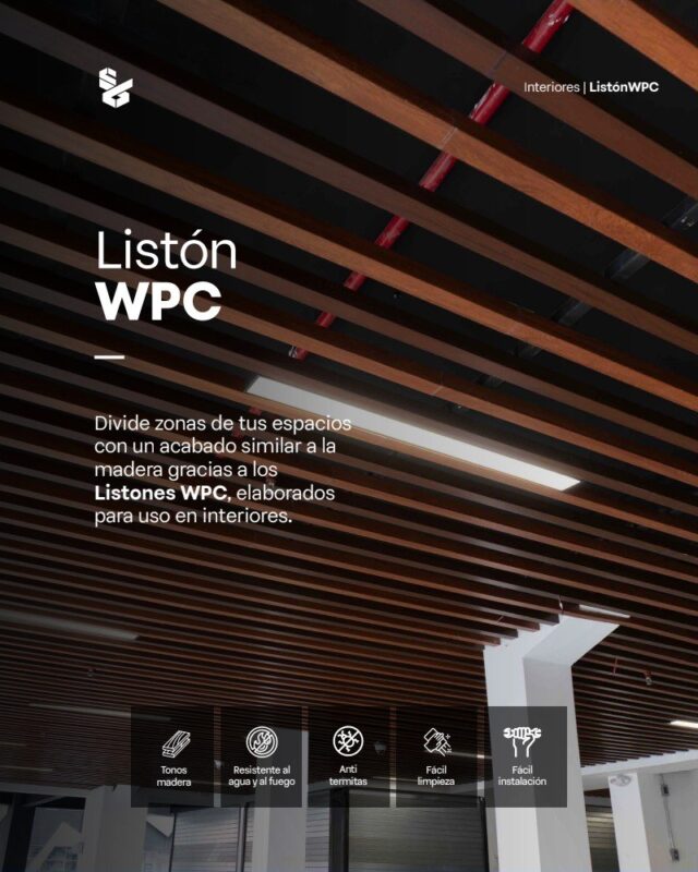 Listón WPC Interior 1 Listón WPC interior en techo