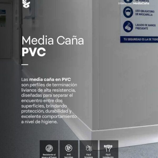 Media caña en PVC