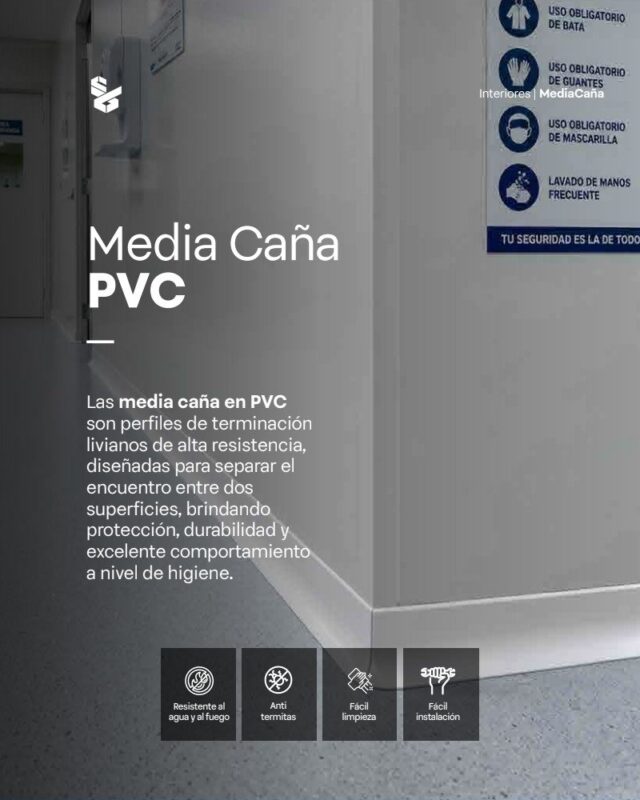 Media Caña en PVC 1 Media caña en PVC